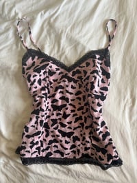 Image 1 of Vintage Y2K pink and black butterfly cami 