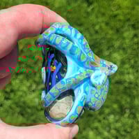 Image 5 of XXXXL. Blue Reticulated Kraken with Coral Reef Garden - Flamework Glass Sculpture