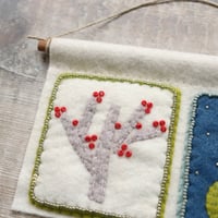 Image 2 of Berries and Moon | Miniature Felt Wall Hanging