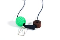 Image 2 of  Shape and Form Necklace - Pistachio and Midnight