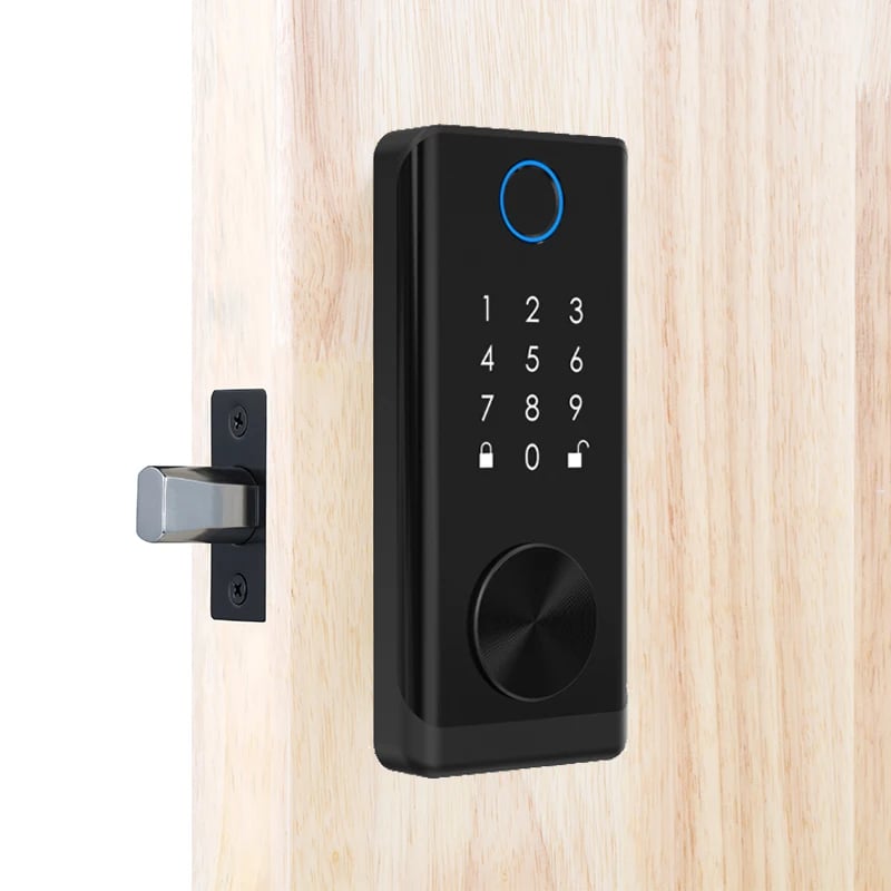 Smart Fingerprint Door Lock | Keypad, OLED, Auto Lock, DIY Install, Black, 300 Users