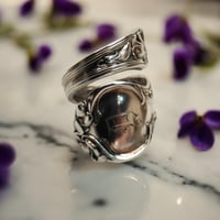 Image 1 of 1904 Antique Violet Sterling silver spiral Spoon Ring