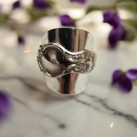 Image 1 of 1904 Antique Violet Sterling silver Spoon Ring - size R