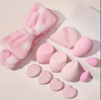 13pcs Soft Triangle Makeup Sponge & Powder Puff Set with Headband 