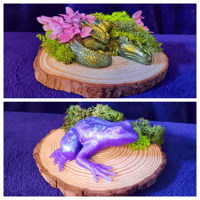 Image 1 of Resin creatures on log slices