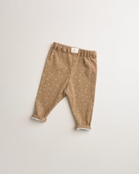 Image 2 of LEGGING ALMA côtelé caramel à pois | Coton biologique