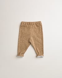 Image 1 of LEGGING ALMA côtelé caramel à pois | Coton biologique