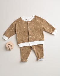 Image 3 of LEGGING ALMA côtelé caramel à pois | Coton biologique