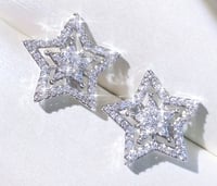 Image 2 of Star Halo Earrings 