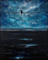 Image 1 of Blackbird on the Wire. Winter, 2023