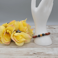 Image 1 of Red Jasper Lava Bead Bracelet