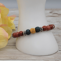 Image 2 of Red Jasper Lava Bead Bracelet