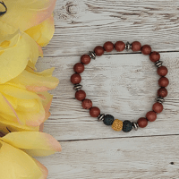 Image 3 of Red Jasper Lava Bead Bracelet