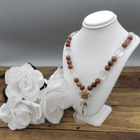 Image 1 of Dreamcatcher Charm Jar Necklace. 