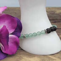 Strawberry Quartz Lava Bead Bracelet