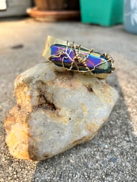 Image 1 of Titanium Aura Quartz bangle