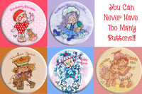 Image 1 of Character Buttons. Plastic 2.5" Buttons. Designed by Me