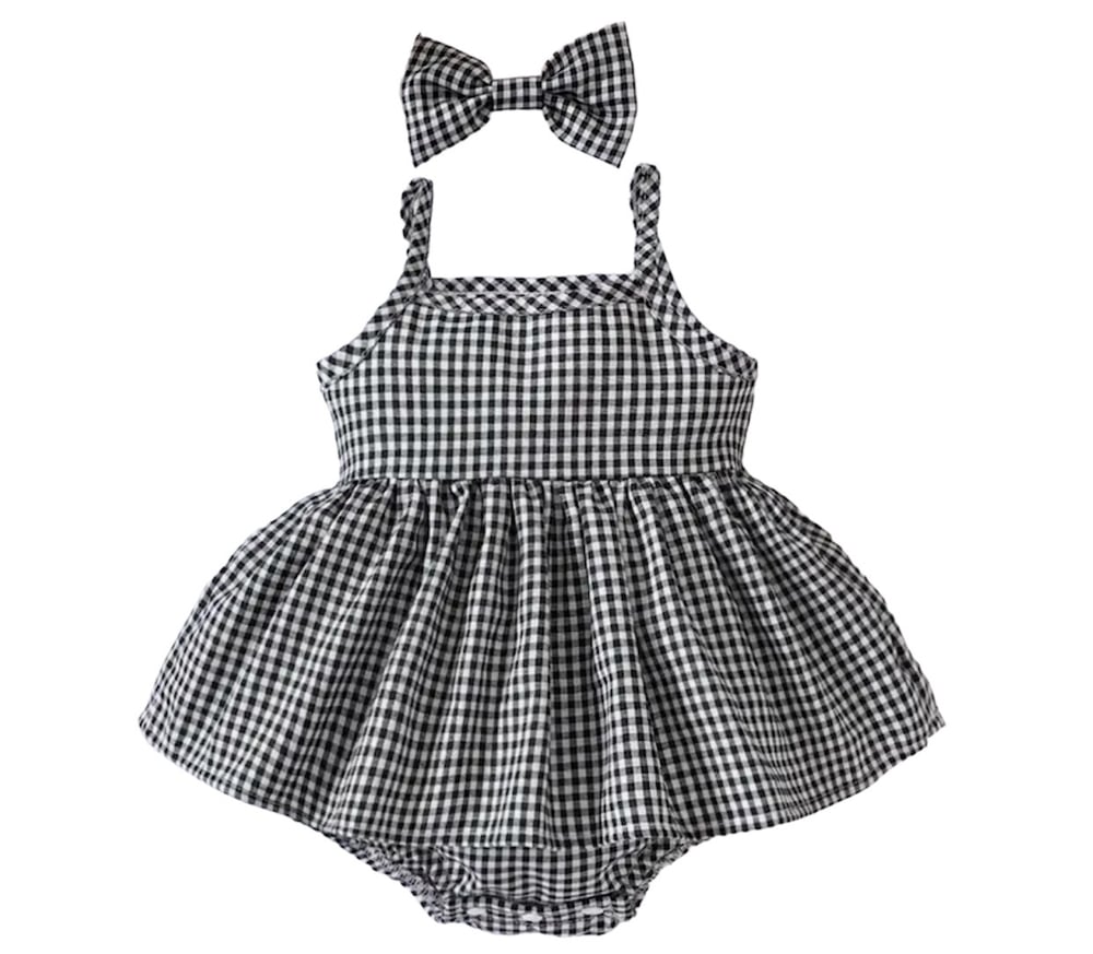 Image of Plaid Baby Dress With Bow