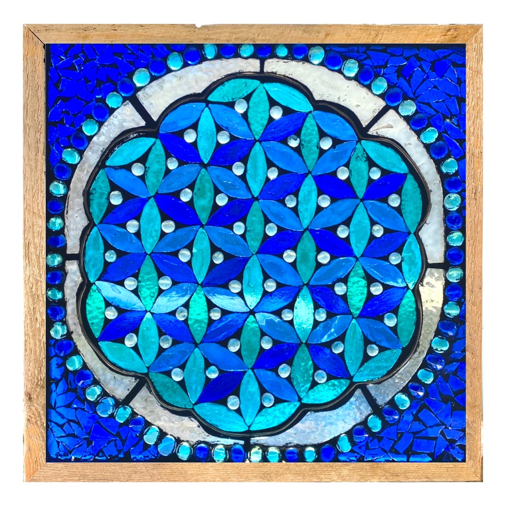 Image of Flower of life in blue