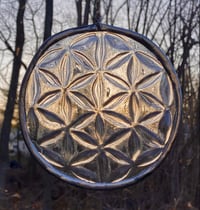 Image 1 of Slumped Seed of Life glass circle