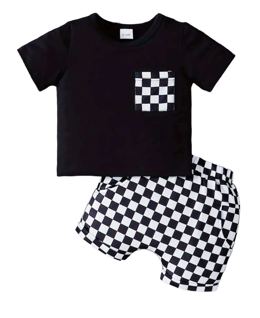 Image of 2pcs Baby Checkerboard Set