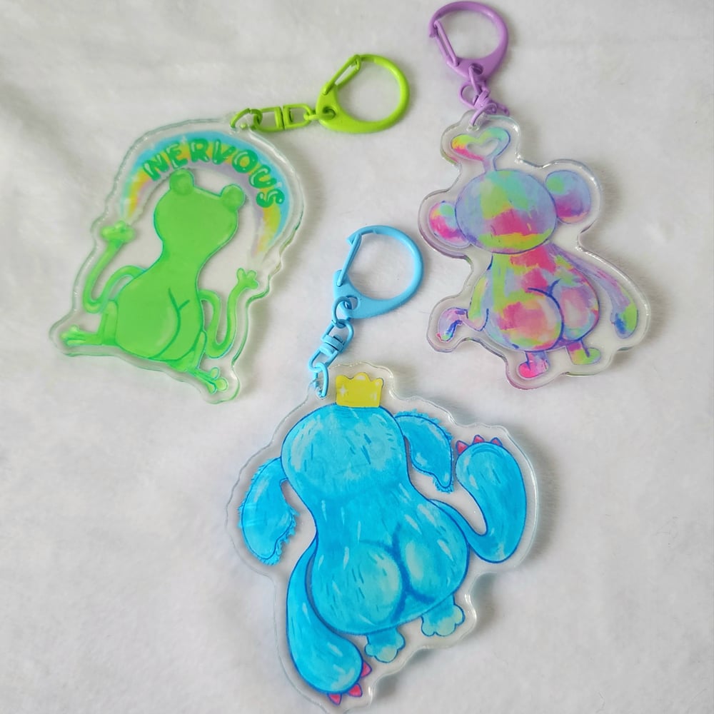 Image of Nervous frog keychain - SECONDS