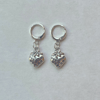 plump strawberry silver huggie hoop earrings