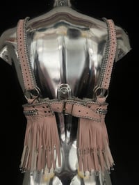 Image 2 of Blush Pink Tassel Cage Bra