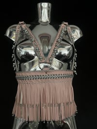 Image 1 of Blush Pink Tassel Cage Bra