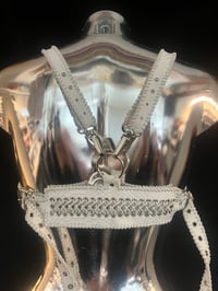 Image 2 of Handstitched White Snake Cone Bra - SIZE - XS