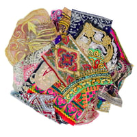 Image 1 of Boho Sari Fabric Patches Craft Pack 10 Pieces