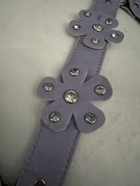 Image 2 of Lilac Flower Cage Bra With Rhinestones - XL