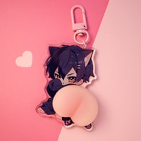 Image 1 of Keychain - Min kitty with peach
