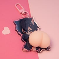 Image 2 of Keychain - Min kitty with peach