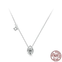 Image 1 of 0.5 CT Moissanite Pear-shape Necklace (in real 925 Sterling Silver)