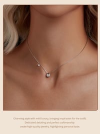Image 2 of 0.5 CT Moissanite Pear-shape Necklace (in real 925 Sterling Silver)