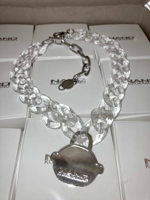 Image of Silver padlock chain