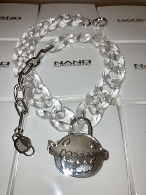 Image of Silver padlock chain