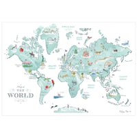 Image 3 of 'Giant Illustrated World Map' 
