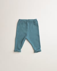 Image 1 of LEGGING ALMA côtelé vert profond | Coton biologique