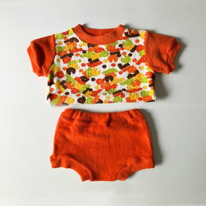 Image of Ensemble de plage orange 2 ans années 70/80