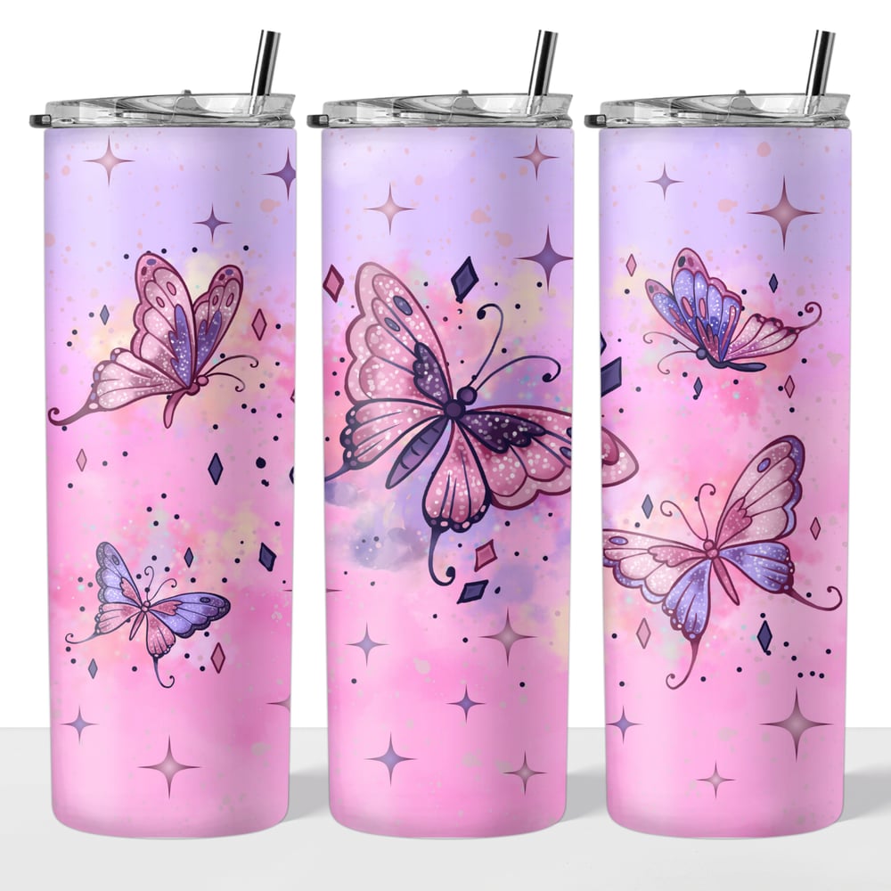 Image of Purple Butterfly 20oz Tumbler💜💖