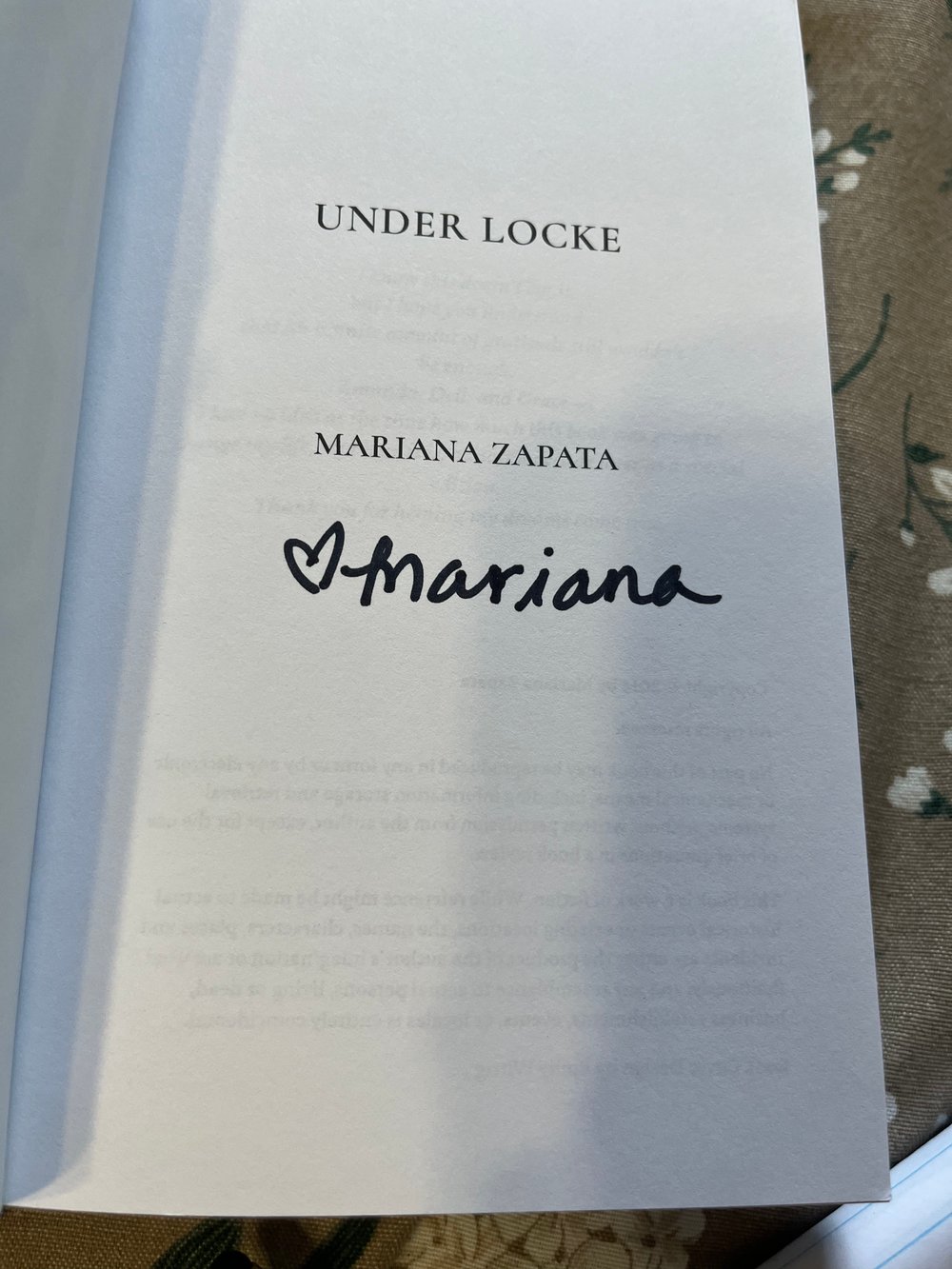 [IMPERFECT/DAMAGED] Signed Paperback "Under Locke" Special Edition