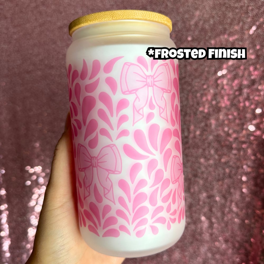 Image of PINK Talavera 16oz Glass Cup💖