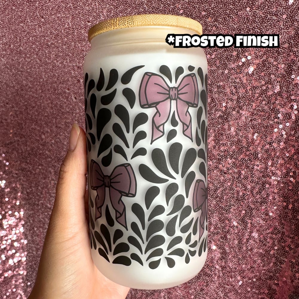 Image of BLACK Talavera 16oz Glass Cup🖤