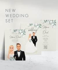 Image 1 of Wedding invitation set with floral decoration