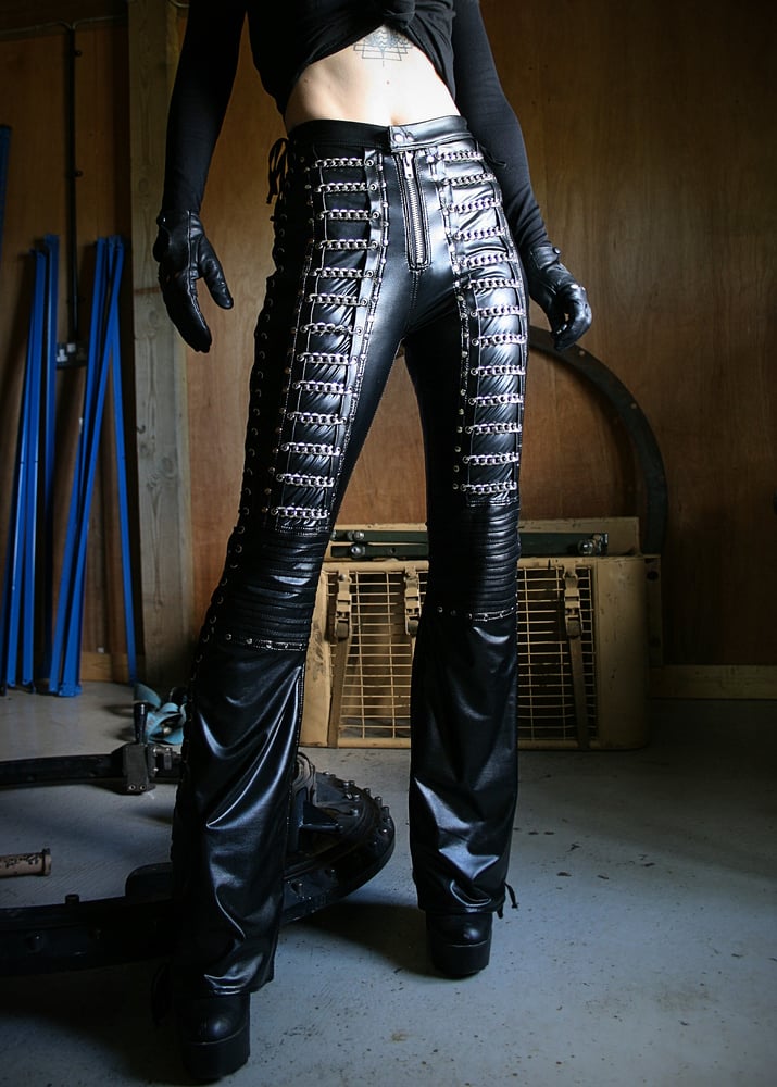 Image of CHAINED LACE UP PANTS