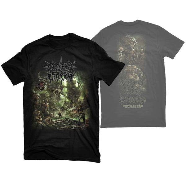 Image of CEREBRAL EFFUSION "OMINOUS FLESH DISCIPLINE" T-SHIRT