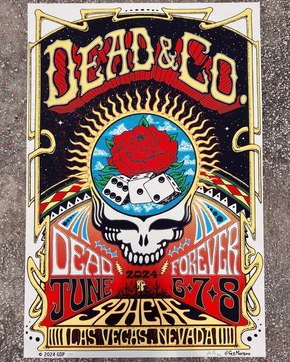 Dead & Co. Sphere June 6, 7 & 8 Weekend Poster | Fez Moreno