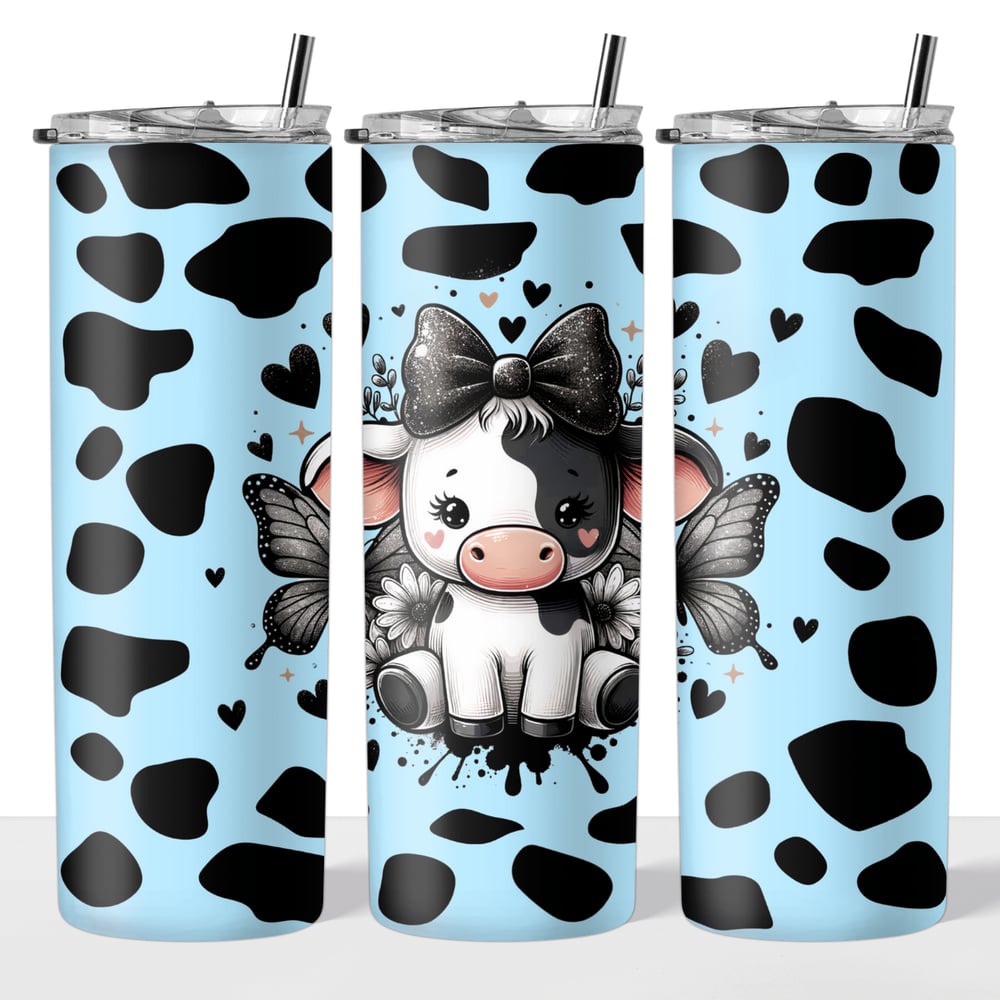 Image of Cow & Butterfly 20oz Tumbler🐮🖤